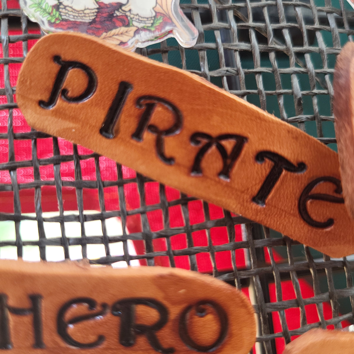 Pirate Pin - Captain Pin - Firstmate Pin - Leather Word Pin
