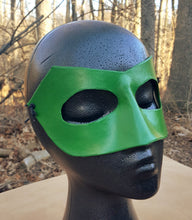 Load image into Gallery viewer, Green Long Nose Superhero Mask - Molded Leather Mask