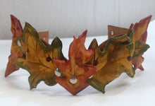 Load image into Gallery viewer, Leather Leaf Crown - Spring Green and Fall Red Oak and Maple Crown
