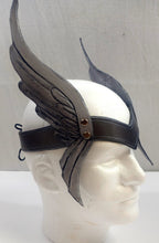 Load image into Gallery viewer, Leather Valkyrie Crown - Tooled Leather Winged Headdress
