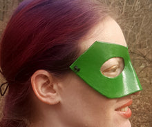 Load image into Gallery viewer, Green Long Nose Superhero Mask - Molded Leather Mask
